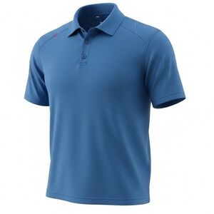 Rhone Commuter Polo Blue Micro Dot Performance Shirt Stretch Red Stitch Size S